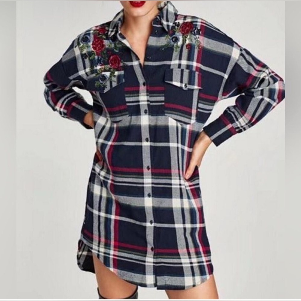 PLAID MINI SHIRTDRESS - Picture 8 of 9